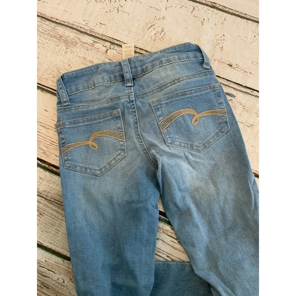 Justice Girls Simply Low Super Skinny Jeans Light Wash Denim Size 6 Slim